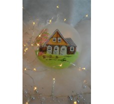 Ornament huisje (wit)